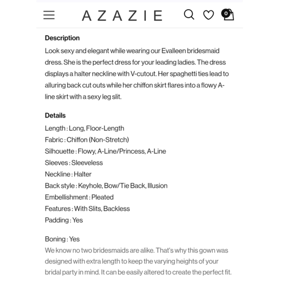 Azazie "Evalleen" Chiffon Dress - Picture 7 of 8